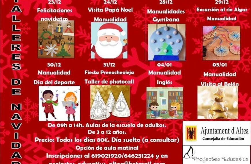 LA REGIDORIA D’EDUCACIÓ POSA EN MARXA UN ANY MÉS L’ESCOLA DE NADAL PER A XIQUETS I XIQUETES DE 3 A 12 ANYS