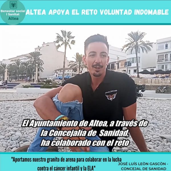 ALTEA ES SUMA, MITJANÇANT LA REGIDORIA DE BENESTAR SOCIAL, SANITAT I DEPENDÈNCIA, AL REPTE SOLIDARI “VOLUTAT INDOMABLE”