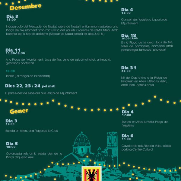 LES REGIDORIES DE COMERÇ I FESTES POSEN EN MARXA LA PROGRAMACIÓ NADALENCA A ALTEA